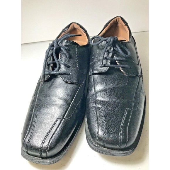Dexter Black Leather Lace Up Men’s Dress Shoes Size 9 with Square Toe - Picture 9 of 12